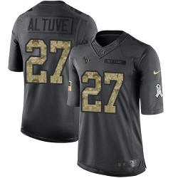 Nike Texans #27 Jose Altuve Black Mens Stitched NFL Limited 2016 Salute to Service Jersey