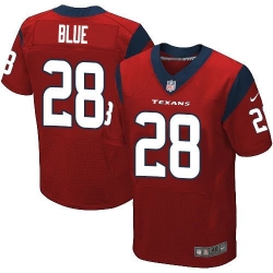 Nike Texans #28 Alfred Blue Red Alternate Mens Stitched NFL Elite Jersey