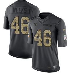 Nike Texans #46 Jon Weeks Black Mens Stitched NFL Limited 2016 Salute to Service Jersey