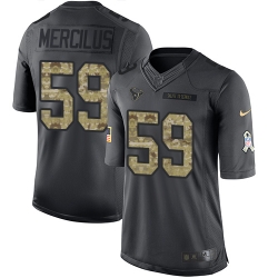 Nike Texans #59 Whitney Mercilus Black Mens Stitched NFL Limited 2016 Salute to Service Jersey