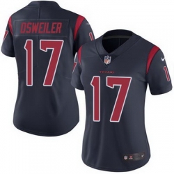 Nike Texans #17 Brock Osweiler Navy Blue Womens Stitched NFL Limited Rush Jersey