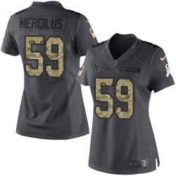 Nike Texans #59 Whitney Mercilus Black Womens Stitched NFL Limited 2016 Salute to Service Jersey