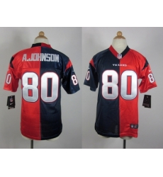 Nike Women Houston Texans #80 Andre Johnson blue-red jerseys(Elite split)