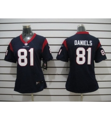 Nike Women Houston Texans #81 Daniels Blue Jerseys