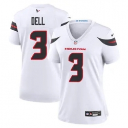 Women Houston Texans 3 Tank Dell White 2024 Alternate F U S E Vapor Stitched Football Jersey