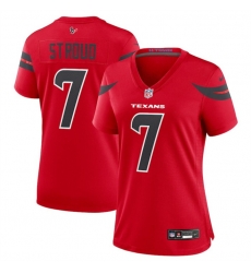 Women Houston Texans 7 C J  Stroud Red 2024 Alternate Stitched Jersey