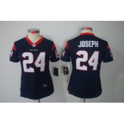 Women Nike Houston Texans #24 Johnathan Joseph Blue Color[NIKE LIMITED Jersey]