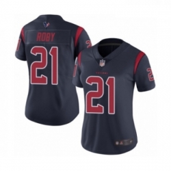 Womens Houston Texans 21 Bradley Roby Limited Navy Blue Rush Vapor Untouchable Football Jersey