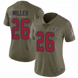 Womens Nike Houston Texans 26 Lamar Miller Limited Olive 2017 Salute to Service NFL Jersey