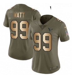 Womens Nike Houston Texans 99 JJ Watt Limited OliveGold 2017 Salute to Service NFL Jersey