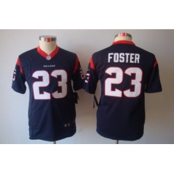 Youth Houston Texans #23 Foster Blue Color Limited Jerseys