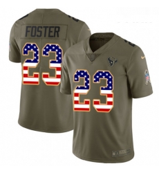 Youth Nike Houston Texans 23 Arian Foster Limited OliveUSA Flag 2017 Salute to Service NFL Jersey