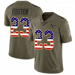 Youth Nike Houston Texans 23 Arian Foster Limited OliveUSA Flag 2017 Salute to Service NFL Jersey