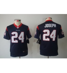 Youth Nike NFL Houston Texans #24 Johnathan Joseph Blue Color[Youth Limited Jerseys]