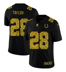 Indianapolis Colts 28 Jonathan Taylor Men Nike Leopard Print Fashion Vapor Limited NFL Jersey Black