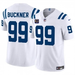 Men Indianapolis Colts 99 DeForest Buckner White 2024 F U S E  With 4 Star C Patch Vapor Limited Stitched Football Jersey