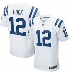 Men Nike Indianapolis Colts 12 Andrew Luck Elite White NFL Jersey