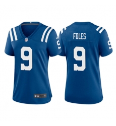 Women Indianapolis Colts 9 Nick Foles Royal Stitched Game Jersey