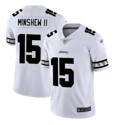 Jaguars 15 Gardner Minshew II White Mens Stitched Football Limited Team Logo Fashion Jersey