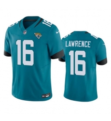 Men Jacksonville Jaguars 16 Trevor Lawrence Teal 2023 F U S E Vapor Untouchable Limited Stitched Jersey