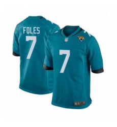 Men Jacksonville Jaguars 7 Nick Foles Game Teal Green Alternate Football Jersey