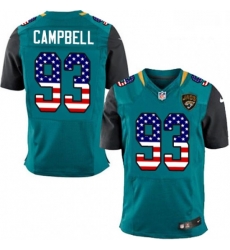 Men Nike Jacksonville Jaguars 93 Calais Campbell Elite Teal Green Home USA Flag Fashion NFL Jersey