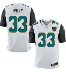 Nike Jaguars #33 Chris Ivory White Men Stitched NFL Elite Jersey