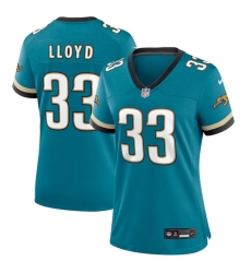 Women Jacksonville Jaguars 33 Devin Lloyd Teal 2024 Prowler Throwback Vapor Limited Stitched Football Jersey