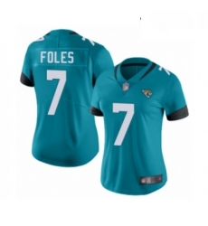 Womens Jacksonville Jaguars 7 Nick Foles Teal Green Alternate Vapor Untouchable Limited Player Football Jersey