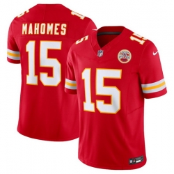 Men   Kansas City Chiefs 15 Patrick Mahomes Red 2023 F U S E  Vapor Untouchable Limited Stitched Jersey