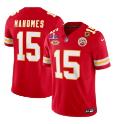 Men Kansas City Chiefs 15 Patrick Mahomes Red F U S E  With NKH Patch And Super Bowl LVIII Patch Vapor Untouchable Limited Stitched Football Jersey