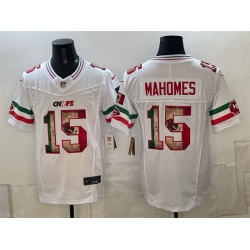 Men Kansas City Chiefs  15 Patrick Mahomes White F U S E  Mexico Vapor Untouchable Limited Stitched Football Jersey