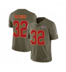 Men Kansas City Chiefs 32 Tyrann Mathieu Limited Olive 2017 Salute to Service Football Jersey