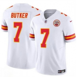 Men Kansas City Chiefs 7 Harrison Butker White 2024 F U S E Vapor Untouchable Limited Stitched Football Jersey