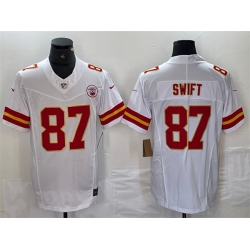 Men Kansas City Chiefs 87 Taylor Swift White F U S E  Vapor Untouchable Limited Stitched Football Jersey