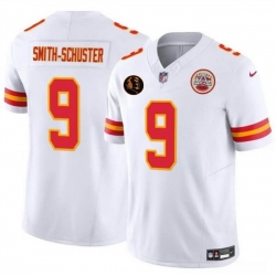 Men   Kansas City Chiefs 9 Louis Rees Zammit White 2025 F U S E  John Madden PatchVapor Untouchable Limited Stitched Football Jersey
