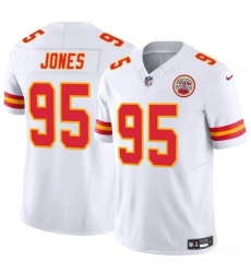 Men  Kansas City Chiefs 95 Chris Jones White 2024 F U S E Vapor Untouchable Limited Stitched Football Jersey