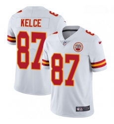 Men Nike Kansas City Chiefs 87 Travis Kelce White Vapor Untouchable Limited Player NFL Jersey