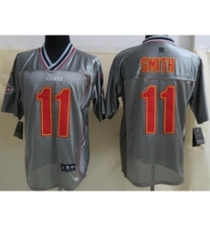 Nike Kansas City Chiefs 11 Alex Smith Grey Elite Vapor NFL Jersey