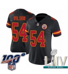 2020 Super Bowl LIV Women Kansas City Chiefs #54 Damien Wilson Limited Black Rush Vapor Untouchable Football Jersey