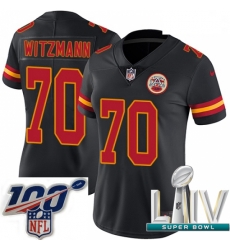 2020 Super Bowl LIV Women Nike Kansas City Chiefs #70 Bryan Witzmann Limited Black Rush Vapor Untouchable NFL Jersey