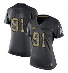 Nike Chiefs #91 Tamba Hali Black Womens Stitched NFL Limited 2016 Salute to Service Jersey