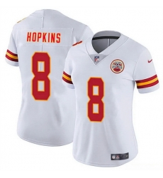 Women Kansas City Chiefs 8 DeAndre Hopkins White Vapor Untouchable Limited Stitched Jersey