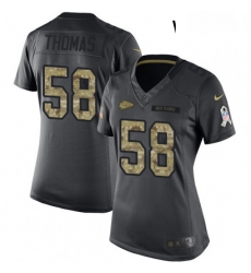 Womens Nike Kansas City Chiefs 58 Derrick Thomas Limited Black 2016 Salute to Service NFL Jersey