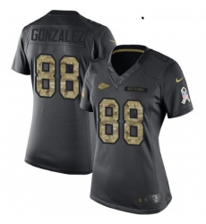 Womens Nike Kansas City Chiefs 88 Tony Gonzalez Limited Black 2016 Salute to Service NFL Jersey