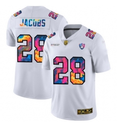 Las Vegas Raiders 28 Josh Jacobs Men White Nike Multi Color 2020 NFL Crucial Catch Limited NFL Jersey