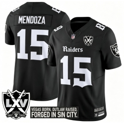 Men Las Vegas Raiders 15 Fernando Mendoza Gothic Sin City Shadows Edition Black Jersey