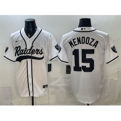 Men Las Vegas Raiders  15 Fernando Mendoza White Cool Base Stitched Baseball Jersey