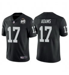 Men Las Vegas Raiders 17 Davante Adams Black With 60th Anniversary Patch Vapor Limited Stitched jersey