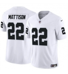 Men Las Vegas Raiders 22 Alexander Mattison White F U S E Vapor Stitched Football Jersey